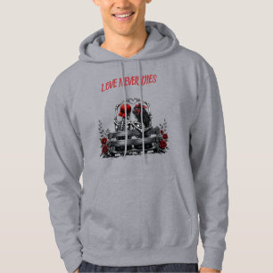 Love Never Dies – Gothic Skeleton Couple Forever Hoodie