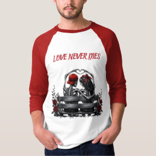 Love Never Dies – Gothic Skeleton Couple Forever T-Shirt