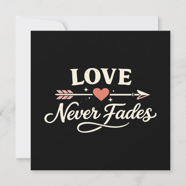 Love Never Fades Right Pointing Matching Couple Invitation (Front)