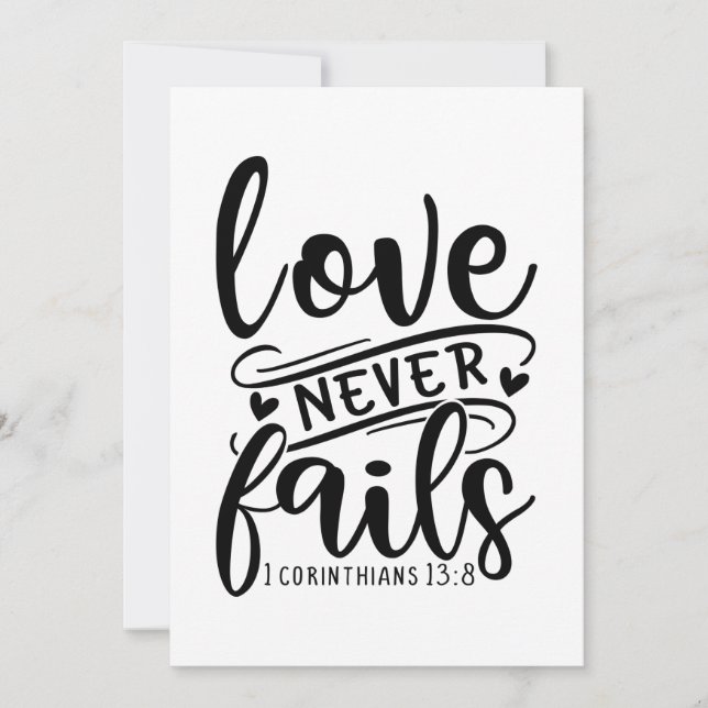 Love Never Fails 1 Corinthians 13 8-01 Save The Date (Front)