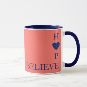 Love Never Fails   1 Corinthians 13   BELIEVE HOPE Mug
