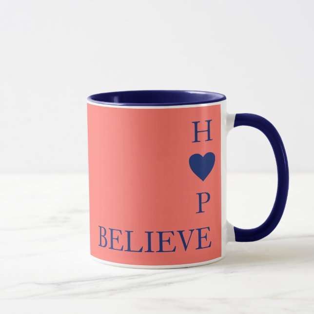 Love Never Fails | 1 Corinthians 13 | BELIEVE HOPE Mug (Right)