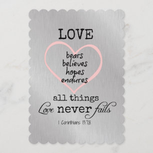 Love Never Fails Bible Verse Wedding Invitation