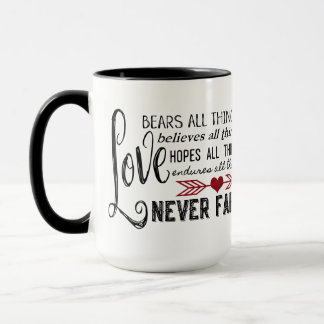 Love Never Fails Cardinal 15 oz. Mug