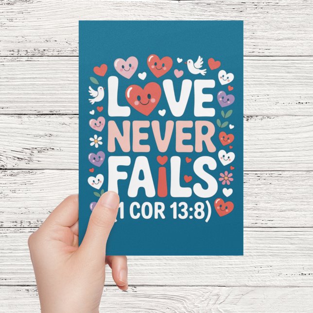 Love Never Fails Christian Bible Verse  Card (Creator Uploaded)