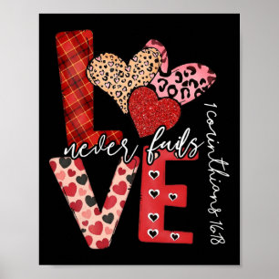 Love Never Fails, Christian Women Valentine's Day Poster