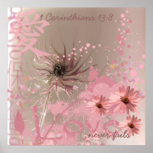 Love Never Fails ConeFlower Collage Poster