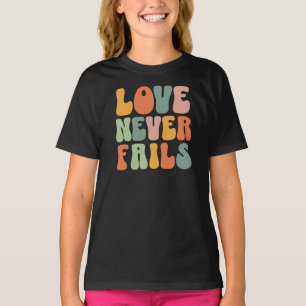 LOVE NEVER FAILS  Cute BUBBLE Typo soft Pastels T-Shirt