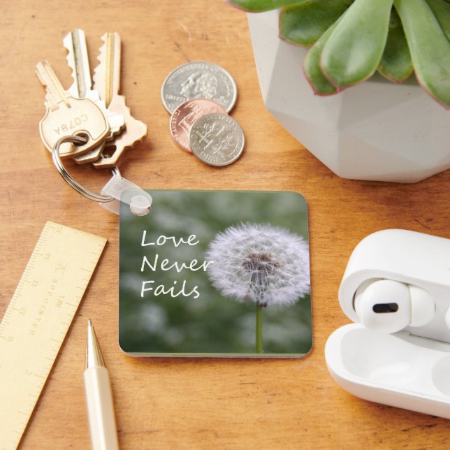 Love Never Fails Dandelion1 Corinthians 13 Key Ring (Desk)