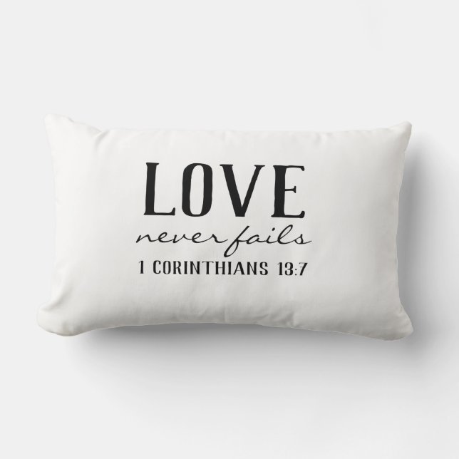LOVE NEVER FAILS LUMBAR CUSHION (Front)