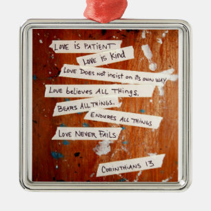 Love Never Fails Metal Tree Decoration