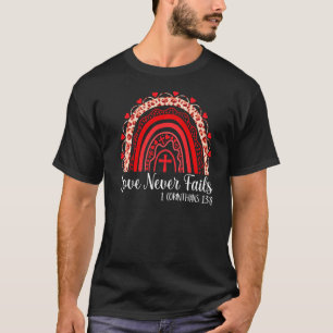 Love Never Fails Rainbow Leopard Christian Valenti T-Shirt