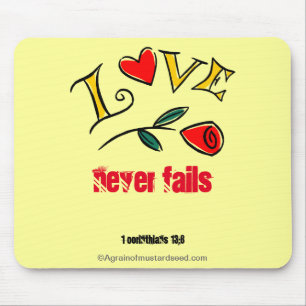 LOVE never fails ROSE Mouse Mat