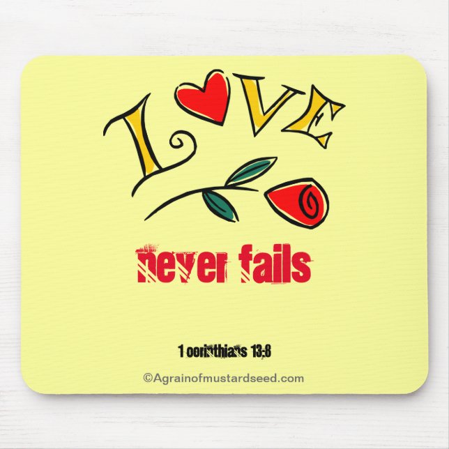 LOVE never fails ROSE Mouse Mat (Front)