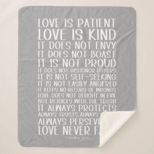Love Never Fails Sherpa Blanket