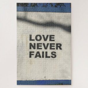 Love Never Fails, Spraypaint Street Art, London Jigsaw Puzzle