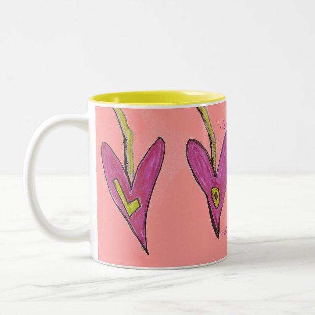 Love Never Fails Two-Tone Coffee Mug (Left)