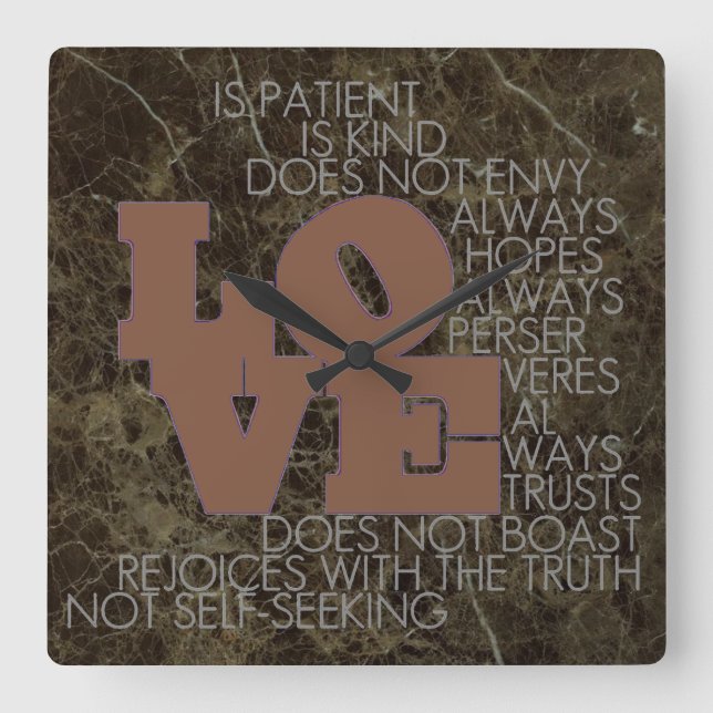 Love Never Fails - Wall Clock (Front)