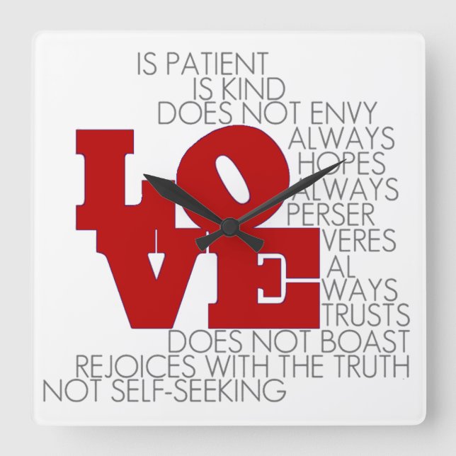 Love Never Fails - Wall Clock (Front)