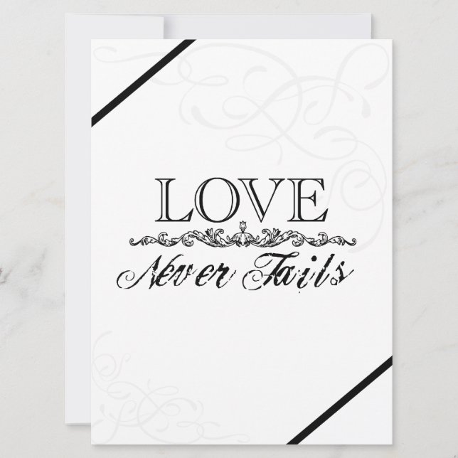 Love Never Fails Wedding Invitation (Front)
