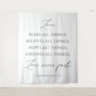 Love Never Fails Wedding Tapestry Backdrop 