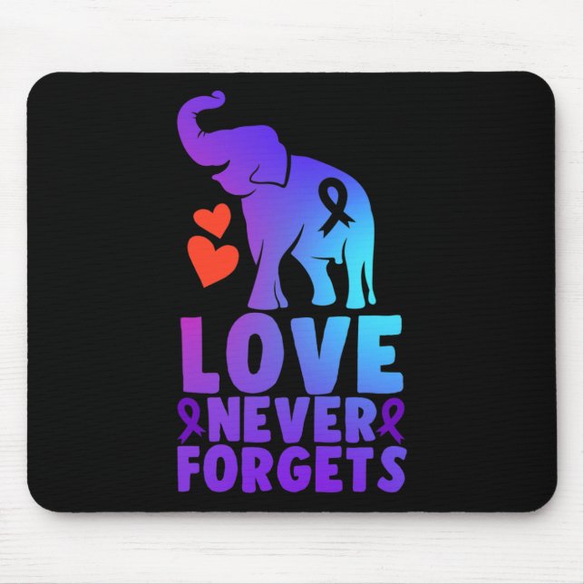 Love Never Forgets Alzheimer Elephant 1 Mouse Mat (Front)