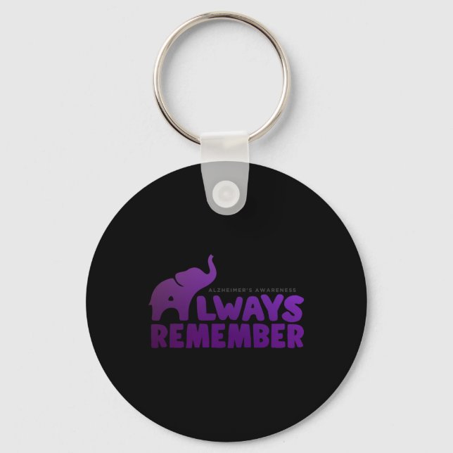 Love Never Forgets Alzheimer Elephant 2 Key Ring (Front)