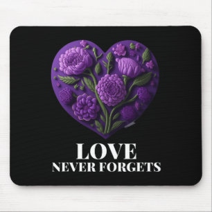 Love Never Forgets Heart Flower Woman Alzheimer's  Mouse Mat