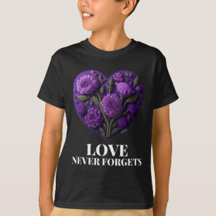 Love Never Forgets Heart Flower Woman Alzheimer's T-Shirt
