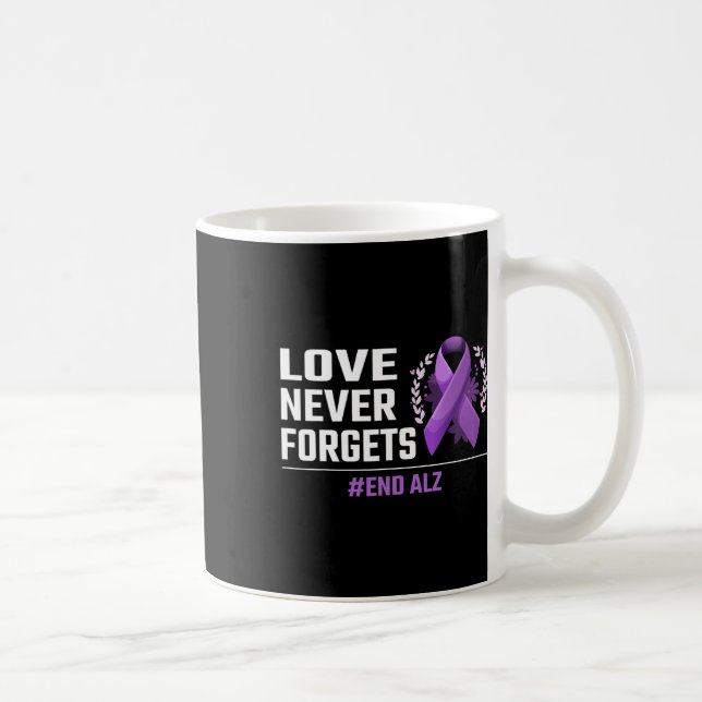 Love Never Forgets Heimer Purple Ribbon Heimerheim Coffee Mug (Right)