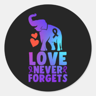 Love Never Forgets Heimerheimer Elephant 1 Classic Round Sticker