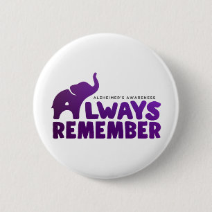 Love Never Forgets Heimerheimer Elephant 6 Cm Round Badge