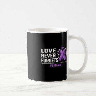 Love Never Forgets Purple Ribbon Alzheimer Awa Coffee Mug