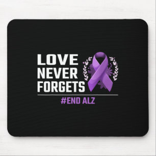 Love Never Forgets Purple Ribbon Alzheimer Awa Mouse Mat