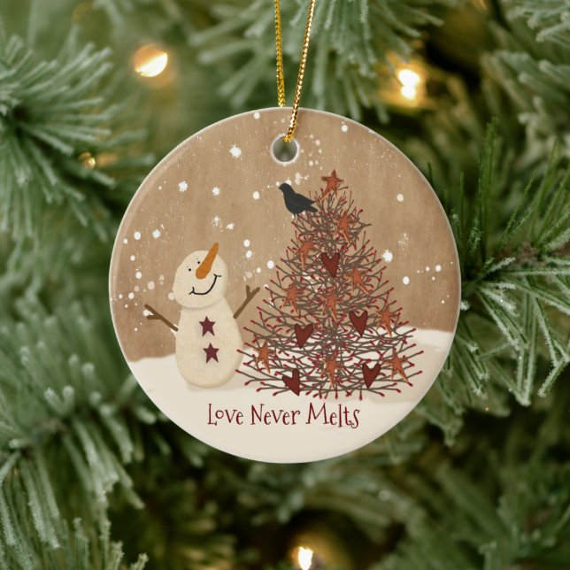Love Never Melts Christmas Ornament (Tree)
