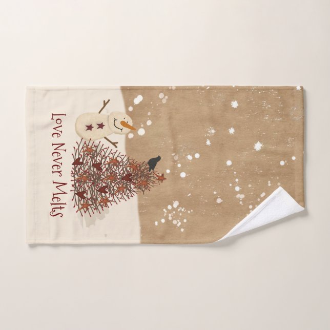 Love Never Melts Snowman Towel Set (Hand Towel)