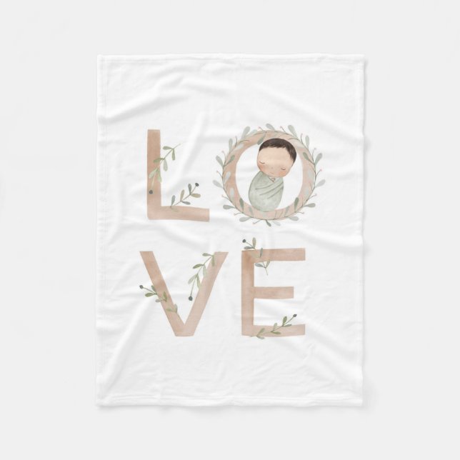 Love |  New Baby Fleece Blanket (Front)