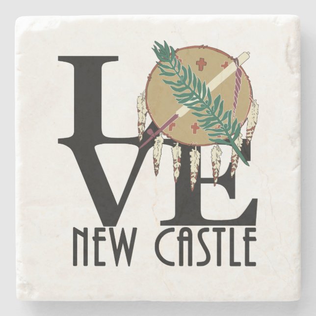 LOVE New Castle Oklahoma Stone Coaster (Front)