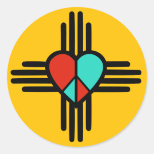 Love, New Mexico, Peace Classic Round Sticker