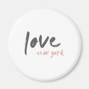 Love New York NYC USA Modern Wanderlust Pink Magnet