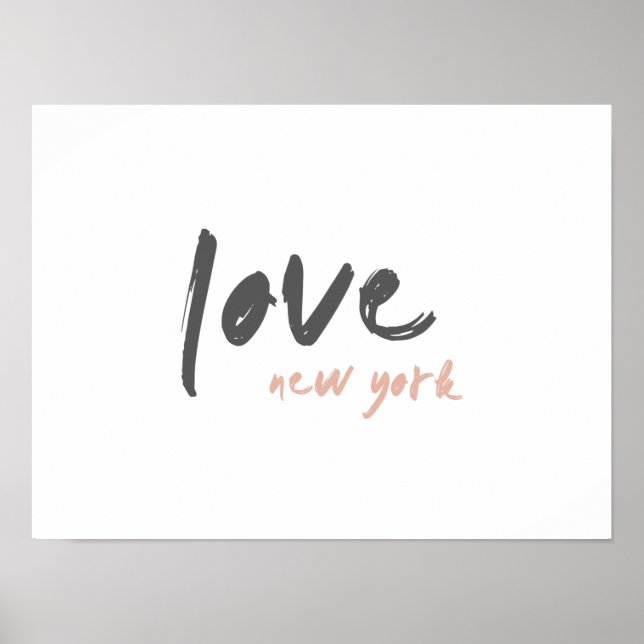 Love New York | NYC USA Modern Wanderlust Pink Poster (Front)