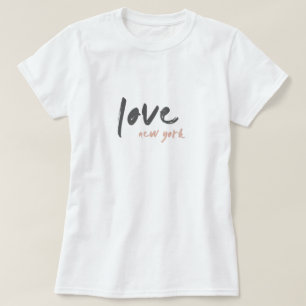 Love New York   NYC USA Modern Wanderlust Pink T-Shirt