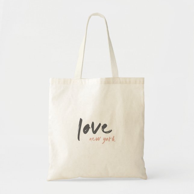 Love New York | NYC USA Modern Wanderlust Pink Tote Bag (Front)