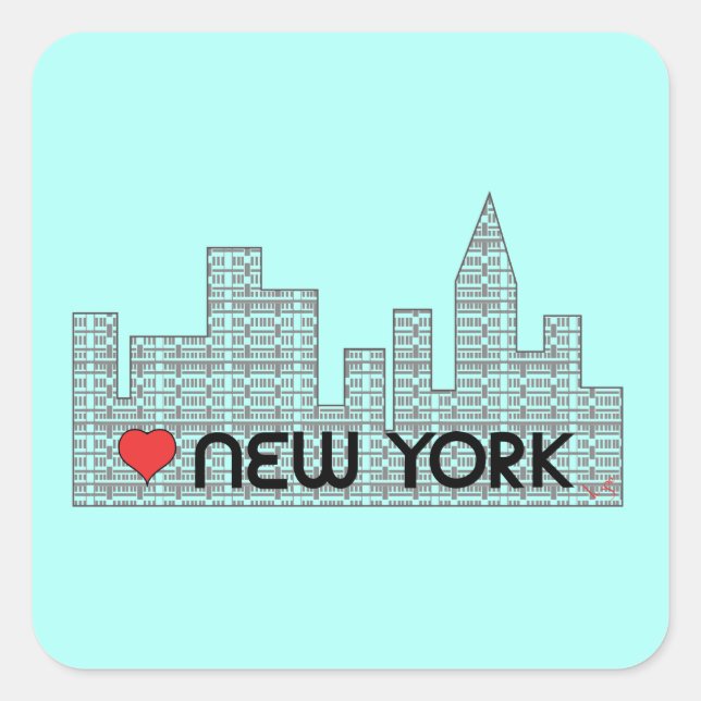 Love NEW YORK Square Sticker (Front)