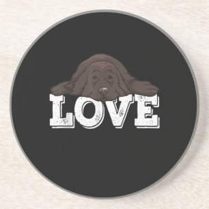 Love Newfie Dog Sleeping Home Decor Coaster