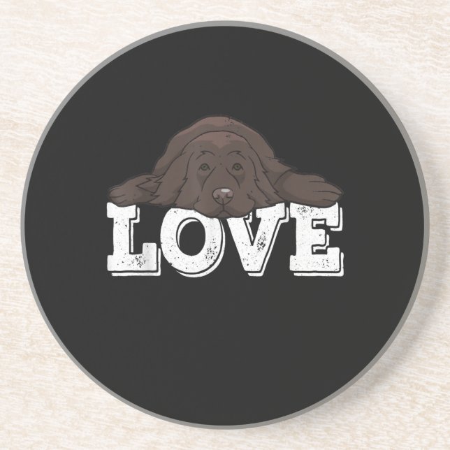 Love Newfie Dog Sleeping | Home Decor Coaster (Front)