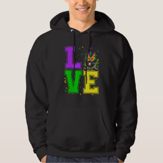 Love Newfoundland Dog Mardi Gras Festival Party Hoodie