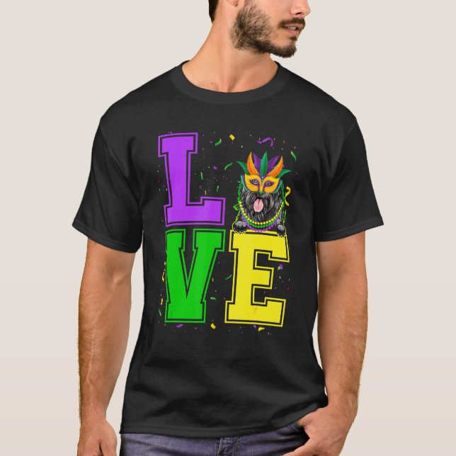Love Newfoundland Dog Mardi Gras Festival Party T-Shirt (Front)