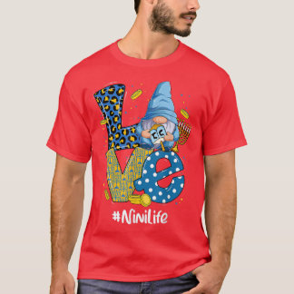 Love Nini Life Leopard Gnome Happy Chanukah Gnome  T-Shirt