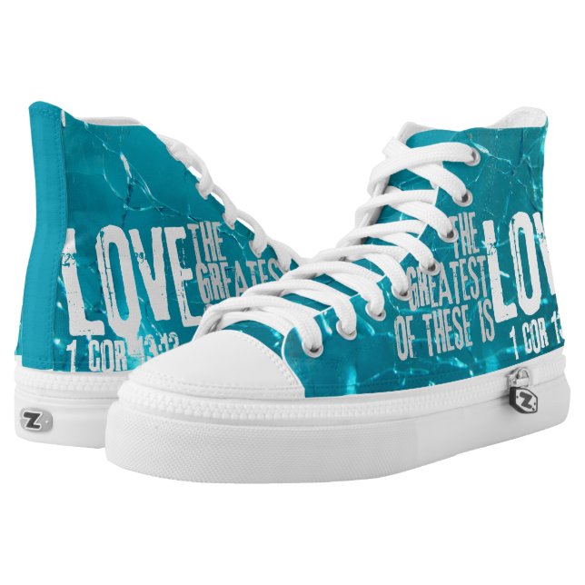 + "Love No. 1" Distressed HT Printed Shoes (Pair)